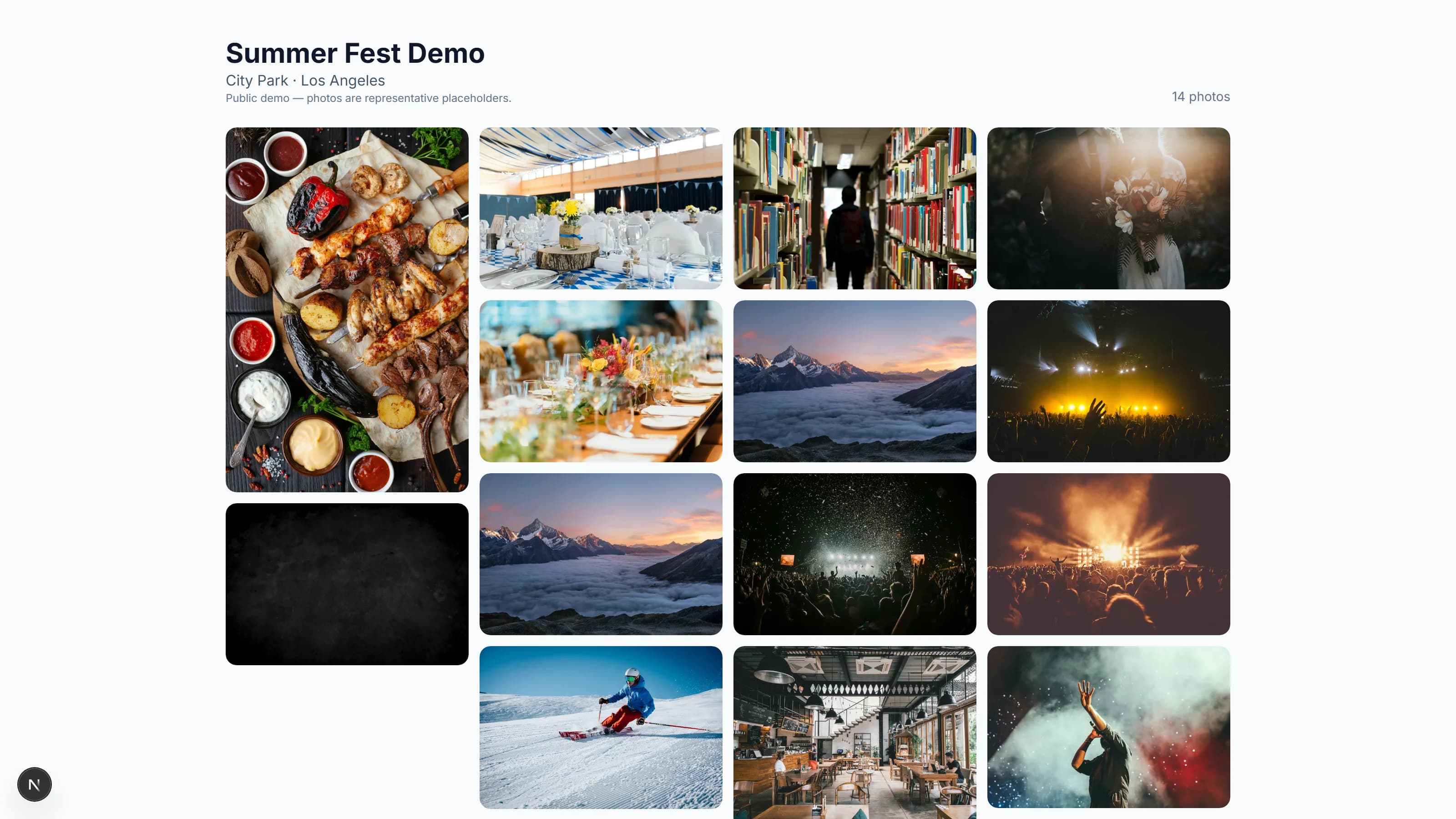EventRoll highlights grid